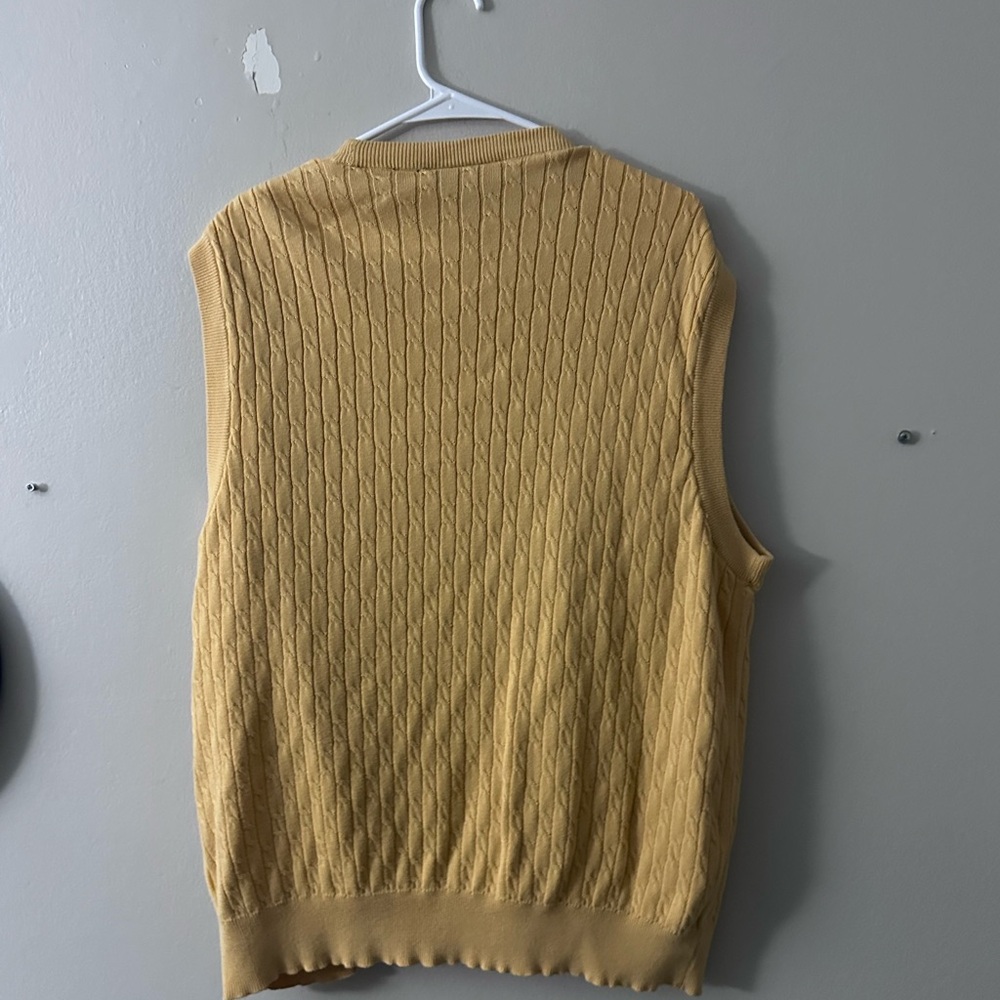 Greg Norman Collection Tan Cable Knit Vest - Picture 4 of 5